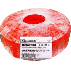 Rura karbowana 320N do zalewania betonem bezhalogenowa pomarańczowa z pilotem i smarowaniem -15C +90C PV fi 25 /50m/