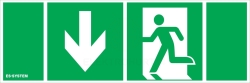 Piktogram 100x300 (111x311) Drzwi ewakuacyjne W dół lewo 9849381