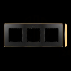 Simon Detail 82 Ramka potrójna Detail SELECT-metal GRAFIT / podstawa Złota 8201630-242