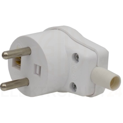 Wtyczka kątowa z/u 16A 250V biała 410460