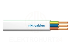 Przewód NKT instal PLUS YDYp 3x2,5 żo biały 450/750 /120m/