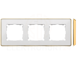Simon Detail 82 Ramka potrójna Detail SELECT-metal BIAŁA / podstawa Złota 8201630-245