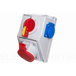 Zestaw instalacyjny z rozłącznikiem 32A 5P 400V, 1x16A 250V 2P+Z O-I C32-18.1N IP54 974012