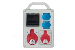 Rozdzielnica przenośna R-BOX 240R 4S 1x32A/5P 1x16A/5P 2x250V, puste okno IP44 B.1701R