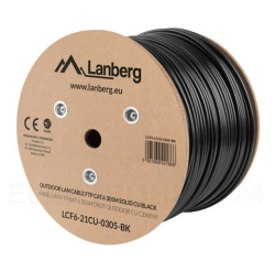 Kabel teleinformatyczny zewnętrzny F/UTP kat.6 4x2xAWG23 CU outdoor suchy LCF6-21CU-0305-BK /305m/