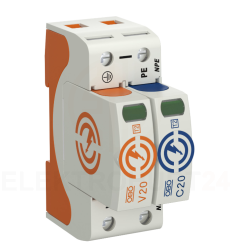 Ogranicznik przepięć Typ T2 1P+N 40kA 280V V20-1+NPE-280 (do sieci TN-S i TT) 5095251