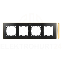 Simon Detail 82 Ramka poczwórna Detail SELECT-metal GRAFIT / podstawa Złota 8201640-242