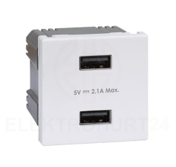 Simon Connect Ładowarka USB K45 gniazdo typ A 5V/2,1A czysta biel K126E/9 TSC-K126E-9