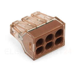 Szybkozłączka 6x 1,5-4mm2 transparentna/ brązowa 773-606 /opak.50szt./