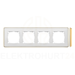 Simon Detail 82 Ramka poczwórna Detail SELECT-metal BIAŁA / podstawa Złota 8201640-245