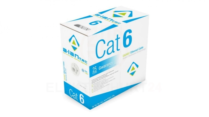 Kabel U/UTP kat.6 PVC Eca 4x2x23AWG ALANTEC /305m/ KIU6PVC305