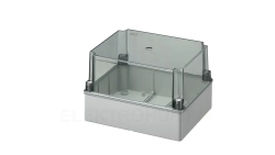 Puszka natynkowa wysoka z przeźroczystą pokrywą seria 440 IP56 240x190x160 szara EC440C7