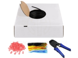 Zestaw Kabel teleinformatyczny zewnętrzny U/UTP kat.6 4x2xAWG24 /+ szczypce,opaski, wtyki RJ/ /100m/ 55440