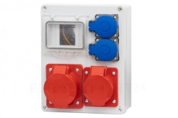 Rozdzielnica budowlana SYCYLIA 1x5P 16A 1x5P 32A 2x2P+Z 4 moduły ITALINE ITA00116 ELIT50526