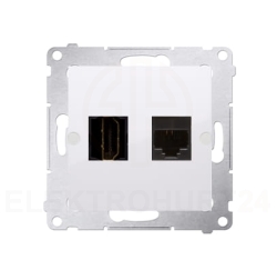 Simon 54 Gniazdo HDMI + komputerowe RJ45 kat.6 białe DGHRJ45.01/11