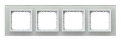 IMPRESJA Ramka poczwórna białe szkło R-4YGC/31/00