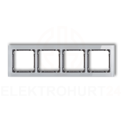 DECO Ramka poczwórna - efekt szkła (ramka: szara spód: grafitowy) szary 15-11-DRS-4