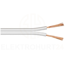 Przewód głośnikowy CU 2x0,5 OFC biały 15101 /100m/