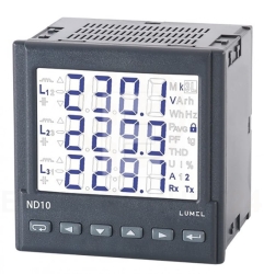 Miernik sieci 3-fazowej wej. I 5A wej. U 3x230/400V wyjście interfejs RS-485 z atestem KJ ND10 22100P1
