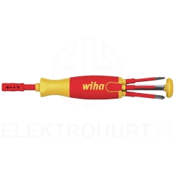 Wkrętak z magazynkiem bitów LiftUp Electric izolowany 1000V z 6 bitami Płaskie + PZ + SL PZ2 41234