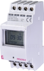 Zegar sterujący cyfrowy 2-kanałowy 16A 230V AC dobowy/tygodniowy ETICLOCK-2 002472012