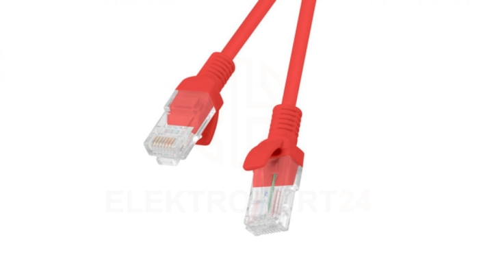 Kabel krosowy patchcord U/UTP kat.6 2m czerwony