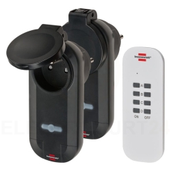 Zestaw bezprzewodowych gniazd sterowanych pilotem 2szt. IP44 1000W RC CE1 0201 1507031
