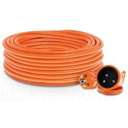 Przedłużacz ogrodowy 1-gniazdo z/u 40m /H05VV-F 3x1/ 10A IP44 pomarańczowy