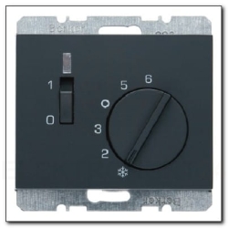 K.1 Regulator temperatury pomieszczenia z zestykiem zwiernym elementem centralnym i łącznikiem antracyt mat 20307106