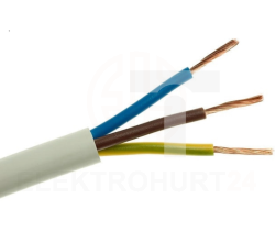 Przewód mieszkaniowy H03VV-F (OMY) 3x1 żo biały /50m/