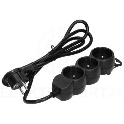 Przedluzacz ORNO ORAE13145B3M 3 gniazda 2P Z czarny 3m kabel 230V 16A