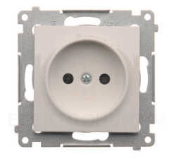 Simon 54 Gniazdo pojedyncze z/u 16A IP20 z przesłoną torów białe DGZ1Z.01/11