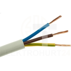 Przewód mieszkaniowy H03VV-F (OMY) 3x0,75 żo biały /bębnowy/