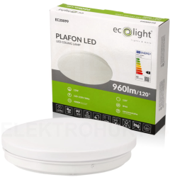 Plafon LED okrągły  Barwa Neutralna 12W 960lm IP44 4000K