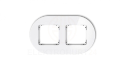 ICON Ramka uniwersalna podwójna okrągła - efekt szkła (ramka: biała spód: czarny) 0-12-IRSO-2