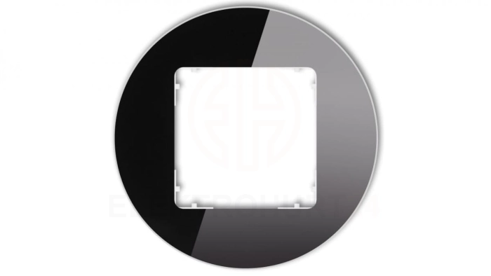 ICON Ramka uniwersalna pojedyncza okrągła - efekt szkła (ramka: czarna spód: biały) 12-0-IRSO-1