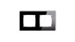 ICON Ramka uniwersalna podwójna kwadratowa - efekt szkła (ramka: czarna spód: czarny) 12-12-IRSK-2