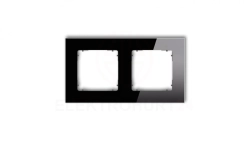 ICON Ramka uniwersalna podwójna kwadratowa - efekt szkła (ramka: czarna spód: grafitowy mat) 12-28-IRSK-2