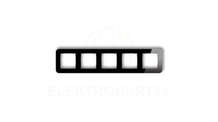 ICON Ramka uniwersalna pięciokrotna zaokrąglona - efekt szkła (ramka: czarna spód: grafitowy mat) 12-28-IRSZ-5