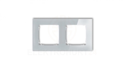 ICON Ramka uniwersalna podwójna kwadratowa - efekt szkła (ramka: szara spód: biały) 15-0-IRSK-2
