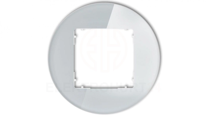 ICON Ramka uniwersalna pojedyncza okrągła - efekt szkła (ramka: szara spód: biały) 15-0-IRSO-1