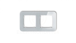 ICON Ramka uniwersalna podwójna zaokrąglona - efekt szkła (ramka: szara spód: biały) 15-0-IRSZ-2