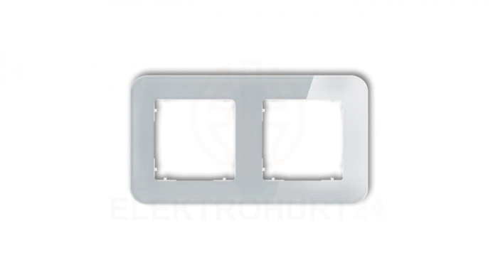 ICON Ramka uniwersalna podwójna zaokrąglona - efekt szkła (ramka: szara spód: biały) 15-0-IRSZ-2