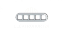 ICON Ramka uniwersalna pięciokrotna okrągła - efekt szkła (ramka: szara spód: czarny) 15-12-IRSO-5