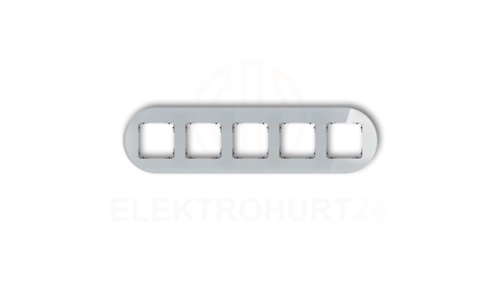 ICON Ramka uniwersalna pięciokrotna okrągła - efekt szkła (ramka: szara spód: czarny) 15-12-IRSO-5