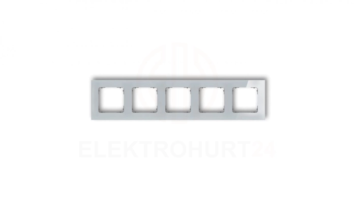 ICON Ramka uniwersalna pięciokrotna kwadratowa - efekt szkła (ramka: szara spód: grafitowy mat) 15-28-IRSK-5