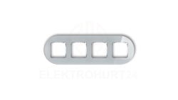 ICON Ramka uniwersalna poczwórna okrągła - efekt szkła (ramka: szara spód: grafitowy mat) 15-28-IRSO-4