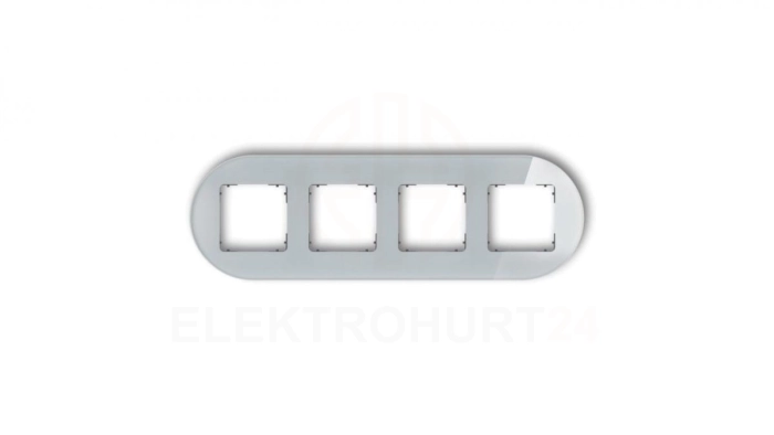 ICON Ramka uniwersalna poczwórna okrągła - efekt szkła (ramka: szara spód: grafitowy mat) 15-28-IRSO-4