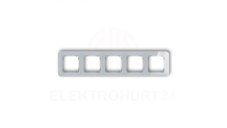 ICON Ramka uniwersalna pięciokrotna zaokrąglona - efekt szkła (ramka: szara spód: grafitowy mat) 15-28-IRSZ-5