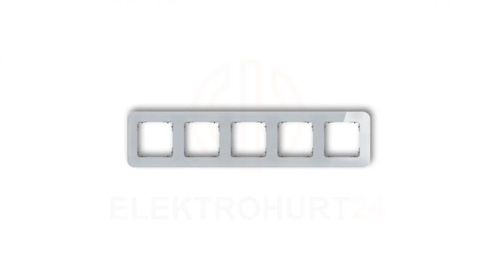 ICON Ramka uniwersalna pięciokrotna zaokrąglona - efekt szkła (ramka: szara spód: grafitowy mat) 15-28-IRSZ-5